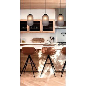 Φωτιστικό Μονόφωτο E27 Μαύρο Και Φυμέ Astor 4253101 VIOKEF