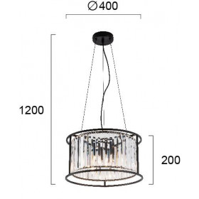 Φωτιστικό Τετράφωτο E14 Μαύρο Και Διάφανο Ronda 4256200 VIOKEF