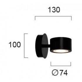 Σποτ Επίτοιχο LED 5W 3000k Μαύρο Prima 4258000 VIOKEF