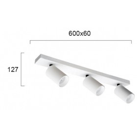Σπότ Οροφής Τρίφωτο GU10 Λευκό Stage 4259800 VIOKEF