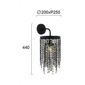 Απλίκα E14 Μαύρο Και Διάφανο Julianna 4263900 VIOKEF