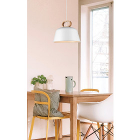 Φωτιστικό Μονόφωτο E27 Λευκό Και Ξύλο Clip 4266800 VIOKEF