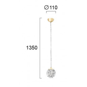Φωτιστικό Μονόφωτο G9 Χρυσό Και Διάφανο Diamond 4267400 VIOKEF