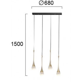 Φωτιστικό LED 12W 3000k Μαύρο Και Χρυσό Star Light 4268600 VIOKEF