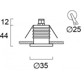 Φωτιστικό Χωνευτό LED 1W 3000k Ασημί Tenor 4269900 VIOKEF