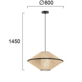 Φωτιστικό Μονόφωτο E27 Φυσικό Και Μαύρο Amica 4270100 VIOKEF