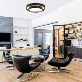 Πλαφονιέρα LED 48W 3000k Μαύρο Και Καφέ Grant 4271200 VIOKEF