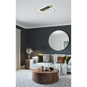 Πλαφονιέρα LED 45W 3000k Ανθρακί Και Χρυσό Queen 4272400 VIOKEF