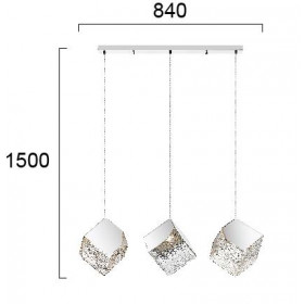 Φωτιστικό Τρίφωτο E14 Χρώμιο Και Διάφανο Dream 4273200 VIOKEF