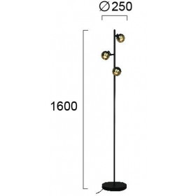 Φωτιστικό Δαπέδου GU10 Μαύρο Και Χρυσό Ringo 4273600 VIOKEF