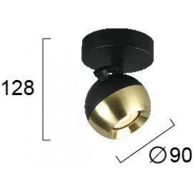 Σποτ Οροφής GU10 Μαύρο Και Χρυσό Ringo 4273700 VIOKEF