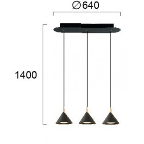 Φωτιστικό LED 27.7W 3000k Μαύρο Και Χρυσό Jolly 4274200 VIOKEF