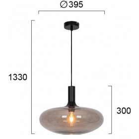 Φωτιστικό Μονόφωτο E27 Μαύρο Και Φυμέ Convex 4278100 VIOKEF