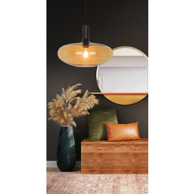 Φωτιστικό Μονόφωτο E27 Μελί Και Μαύρο Convex 4278101 VIOKEF