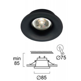 Σπότ Χωνευτό GU10 Μαύρο Σταθερό Moon 4279601 VIOKEF