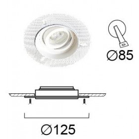 Σπότ Χωνευτό GU10 Λευκό Κινητό Mask 4279700 VIOKEF