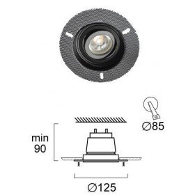 Σπότ Χωνευτό GU10 Μαύρο Κινητό Mask 4279701 VIOKEF