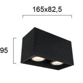 Σπότ Οροφής Δίφωτο GU10 Μαύρο Dice 4279801 VIOKEF