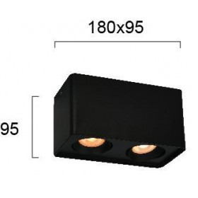 Σπότ Οροφής Δίφωτο GU10 Μαύρο Arion 4279901 VIOKEF