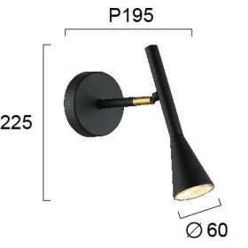 Απλίκα GU10 Μαύρο Και Χρυσό Melody 4283700 VIOKEF