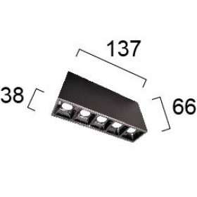 Σποτ Οροφής LED 16W 3000k Μαύρο Aden 4287400 VIOKEF