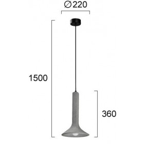 Φωτιστικό Μονόφωτο E14 Γκρι Funnel 4290300 VIOKEF