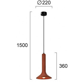 Φωτιστικό Μονόφωτο E14 Κόκκινο Funnel 4290301 VIOKEF
