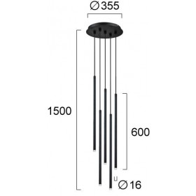 Φωτιστικό LED 15W 3000k Μαύρο Zenia 4291200 VIOKEF