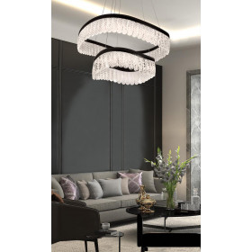 Φωτιστικό LED 51W 3000k Μαύρο Και Διάφανο Crystal 4291600 VIOKEF