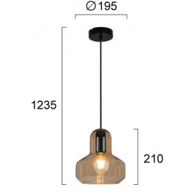 Φωτιστικό Μονόφωτο E27 Μαύρο Και Μελί Mandy 4295800 VIOKEF