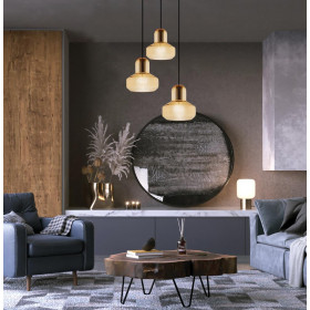 Φωτιστικό Τρίφωτο E27 Μαύρο Και Μελί Mandy 4296000 VIOKEF