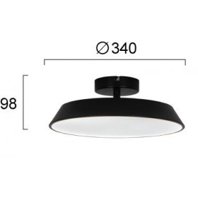 Φωτιστικό LED 22W 3000k Μαύρο Flat 4296901 VIOKEF