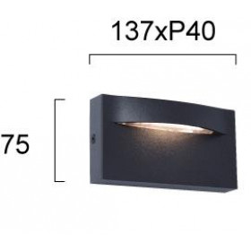 Απλίκα LED 9W 3000k Ανθρακί Vita 4298200 VIOKEF