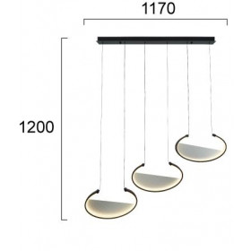 Φωτιστικό LED 60W 3000k Μαύρο Adele 4302100 VIOKEF