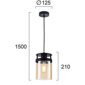 Φωτιστικό Μονόφωτο E27 Μαύρο Και Μελί Betty 4304800 VIOKEF