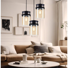 Φωτιστικό Τρίφωτο E27 Μαύρο Και Μελί Betty 4305000 VIOKEF