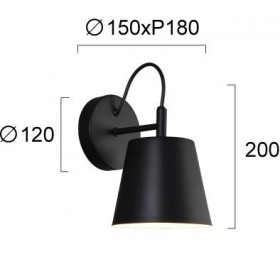 Απλίκα E27 Μαύρο Senik 4305100 VIOKEF