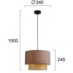 Φωτιστικό Μονόφωτο E27 Γκρι Και Φυσικό Rika 4305900 VIOKEF
