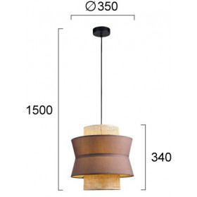Φωτιστικό Μονόφωτο E27 Γκρι Και Φυσικό Rika 4306000 VIOKEF