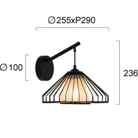 Απλίκα E27 Μαύρο Και Φυσικό Mona 4306700 VIOKEF