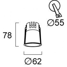 Σπότ Χωνευτό LED 7W 2700l-6500k Λευκό Σταθερό Dylan 4311100 VIOKEF
