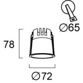 Σπότ Χωνευτό LED 10W 2700k-6500k Μαύρο Σταθερό Dylan 4311201 VIOKEF