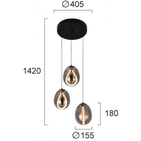 Φωτιστικό LED 23W 3000k Μαύρο Και Φυμέ Melanie 4311900 VIOKEF