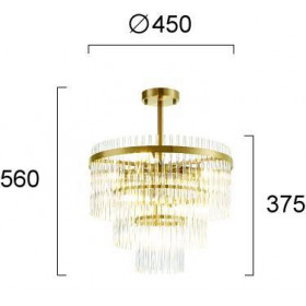 Φωτιστικό Επτάφωτο E14 Χρυσό Και Διάφανο Sabrina 4314500 VIOKEF