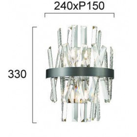 Απλίκα Δίφωτη G9 Ασημί Και Διάφανο Veronica 4315400 VIOKEF