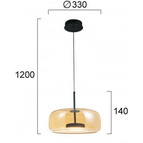 Φωτιστικό LED 12W 3000k Μαύρο Και Μελί Deco 4319100 VIOKEF
