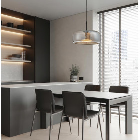 Φωτιστικό LED 12W 3000k Μαύρο Και Φυμέ Deco 4319101 VIOKEF