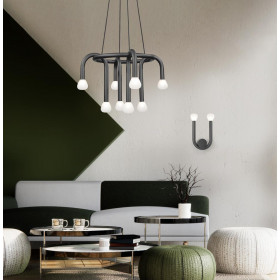 Φωτιστικό Οχτάφωτο G9 Μαύρο Και Λευκό Delori 4324600 VIOKEF