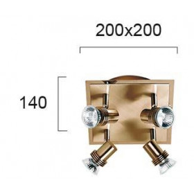 Σπότ Οροφής Τετράφωτο GU10 Οξυντέ  Cha-Cha 462001 VIOKEF