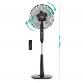 Ανεμιστήρας Δαπέδου 30W D40 Μαύρο Με Τηλεχειριστήριο Eurus PRIMO